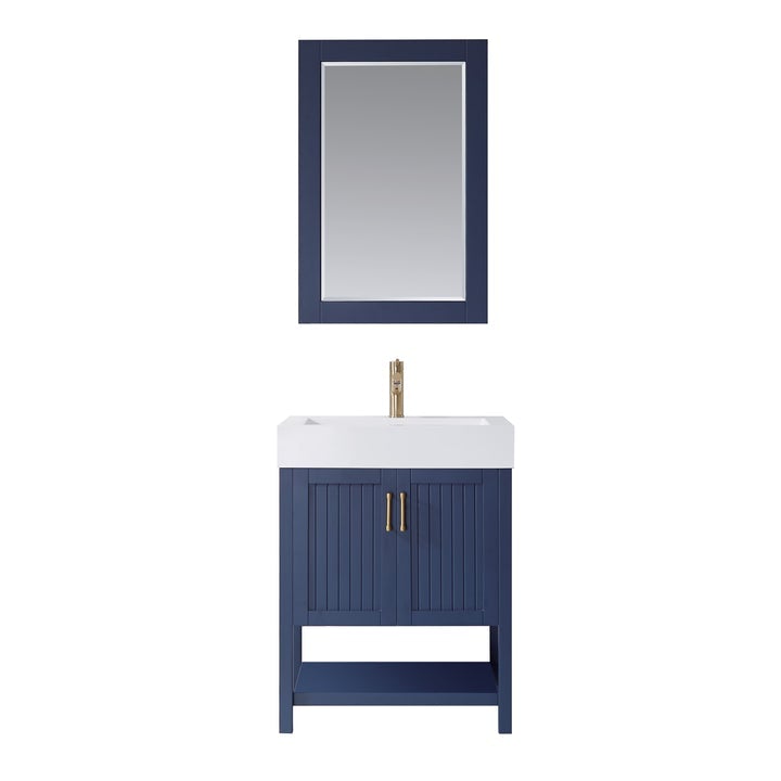 Vinnova Pavia 36” Single Vanity in Royal Blue with Acrylic under-mount Sink With Mirror - 755036-RB-WH - New Star Living