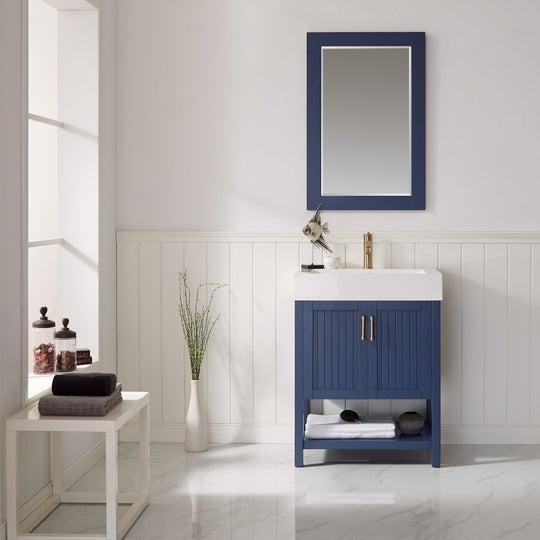 Vinnova Pavia 48” Single Vanity in Royal Blue with Acrylic under-mount Sink With Mirror -755048-RB-WH755048-RB-WH - New Star Living