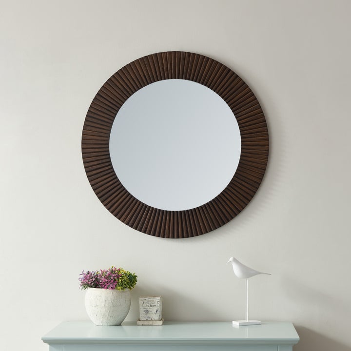 Vinnova Vercelli 30" Circle Bathroom/Vanity Metallic Bronze framed Wall Mirror - 825030-CMIR-MB - New Star Living