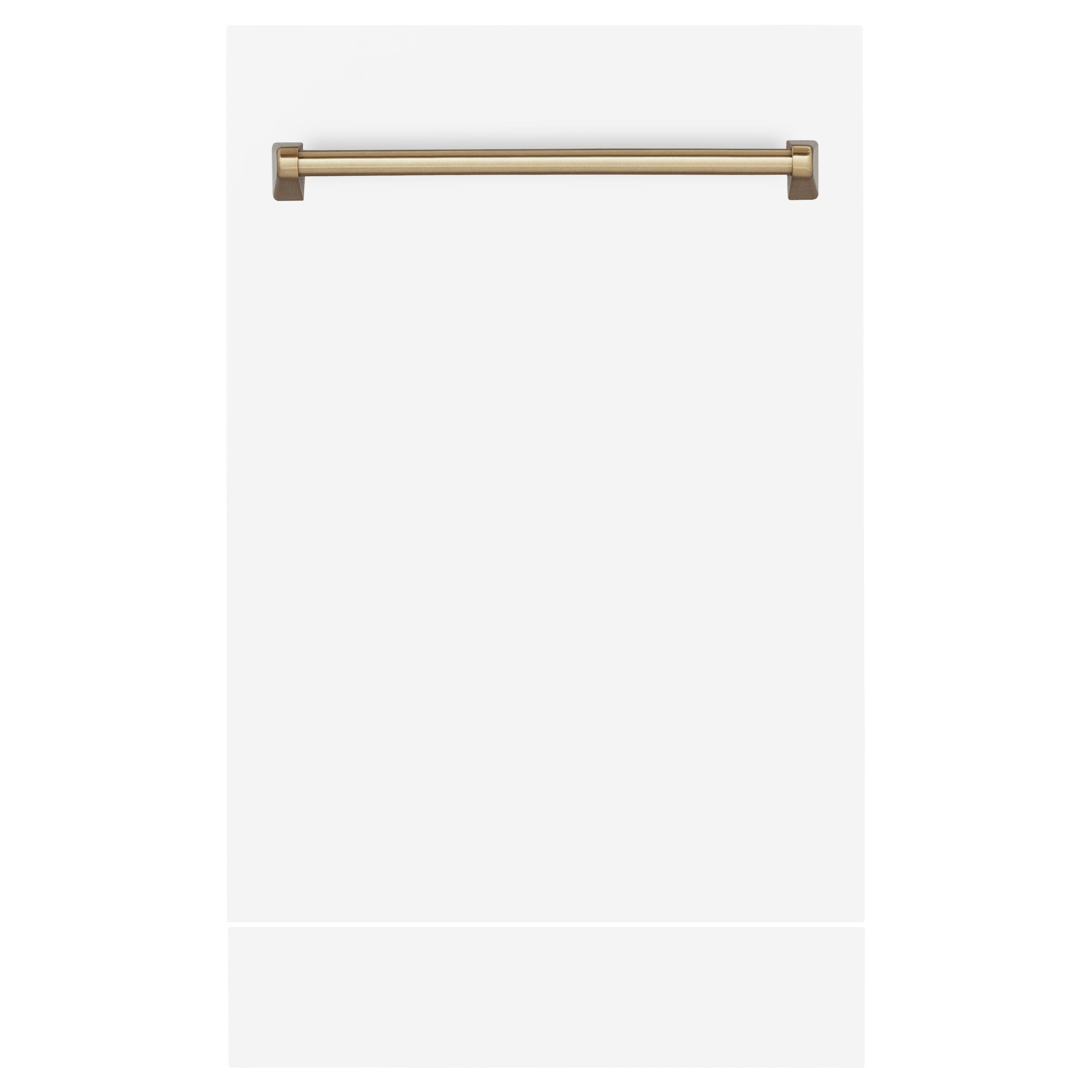 ZLINE 18 in. Autograph Edition Tallac Dishwasher Panel in White Matte with Champagne Bronze Handle (DPVZ-WM-18-CB) - New Star Living