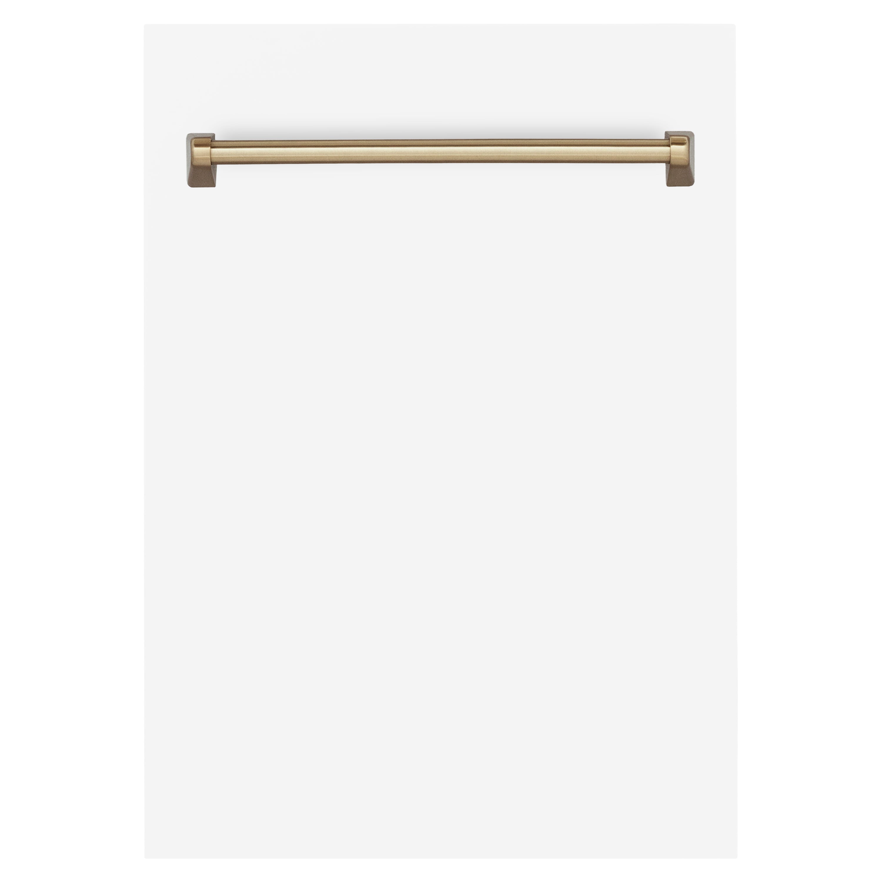 ZLINE 18 in. Autograph Edition Tallac Dishwasher Panel in White Matte with Champagne Bronze Handle (DPVZ-WM-18-CB) - New Star Living