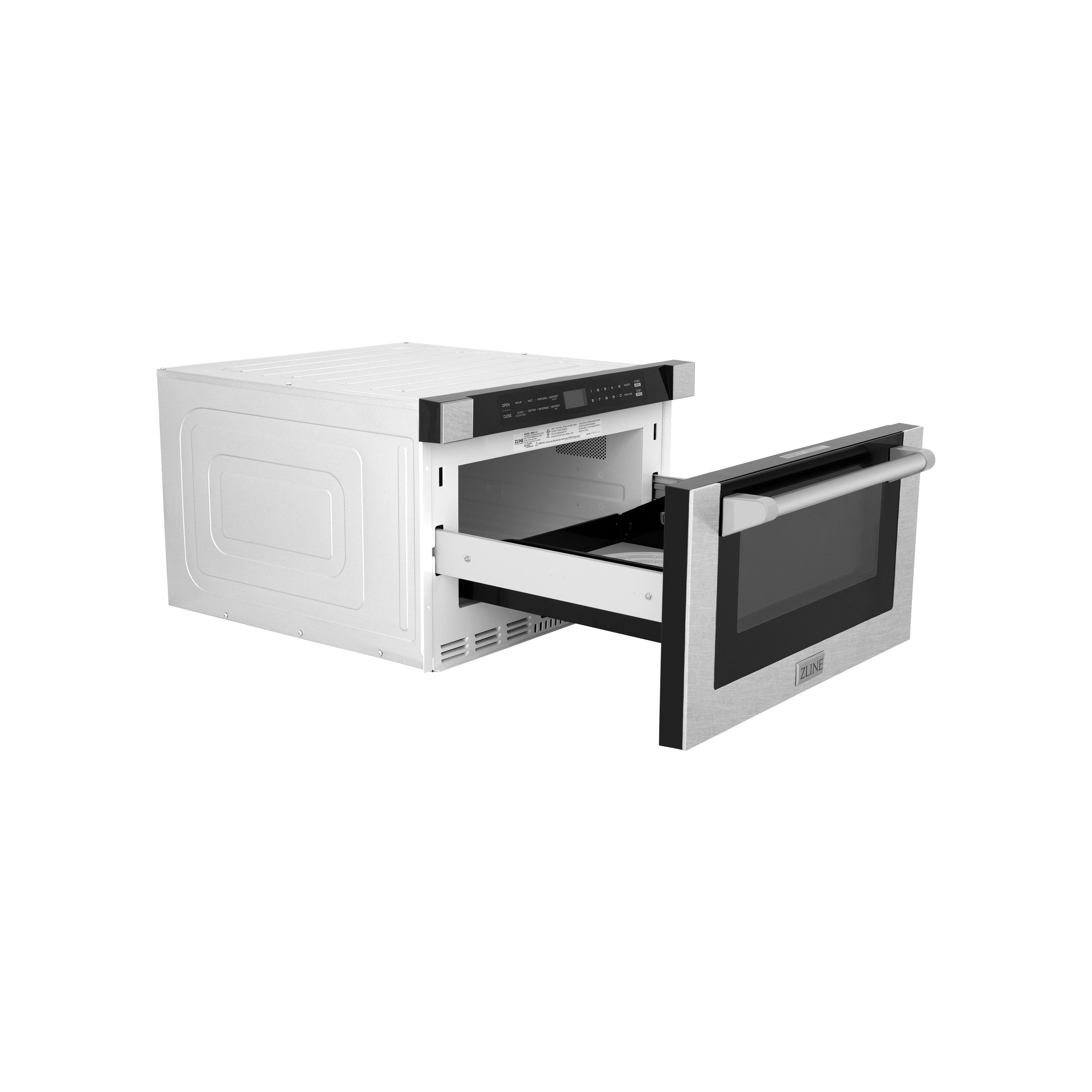 ZLINE 24" 1.2 cu. ft. Built-in Microwave Drawer with a Traditional Handle in Fingerprint Resistant  Stainless Steel (MWD-1-SS-H) - New Star Living