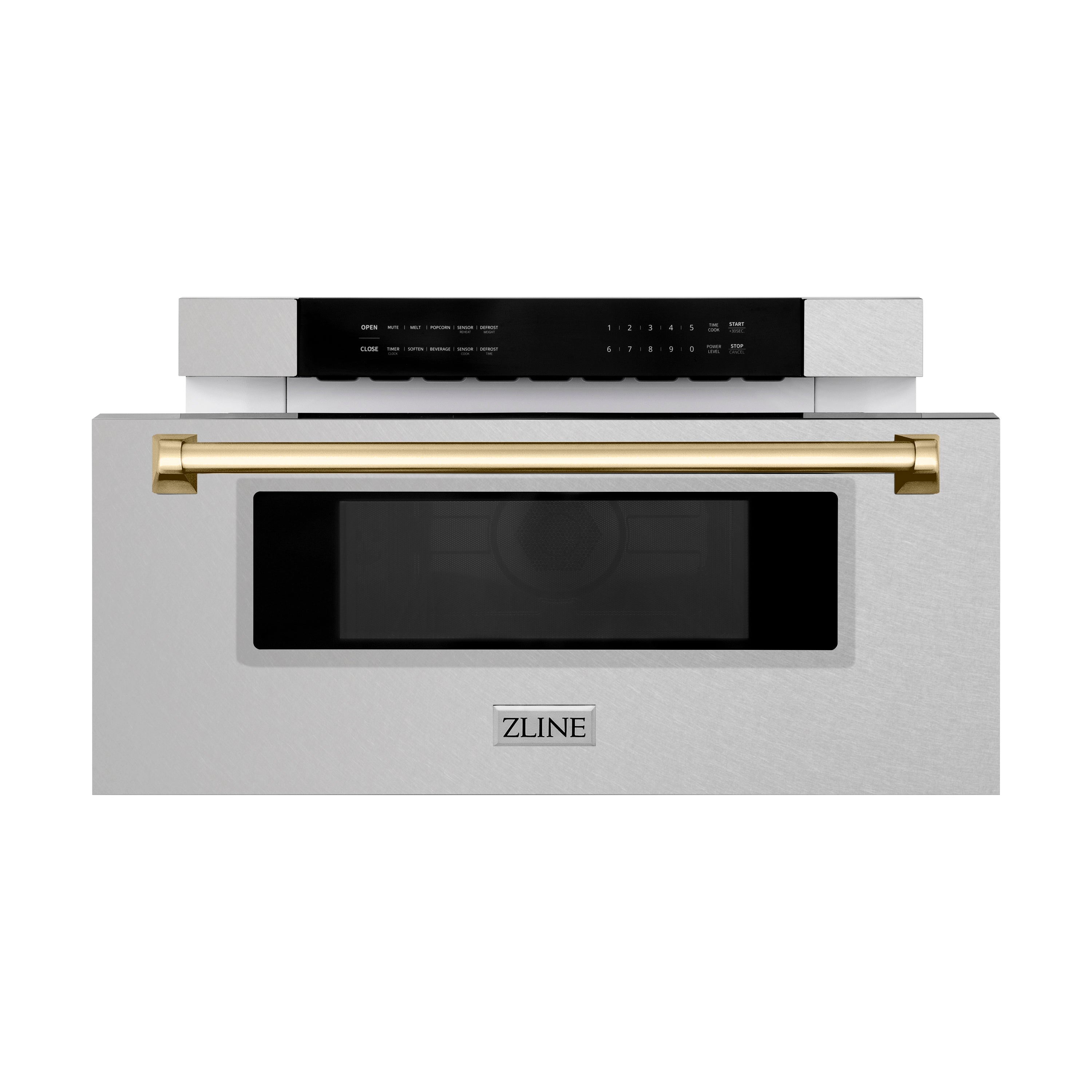 ZLINE Autograph Edition 30" 1.2 cu. ft. Built-In Microwave Drawer in DuraSnow Stainless Steel with Accents (MWDZ-30) - New Star Living