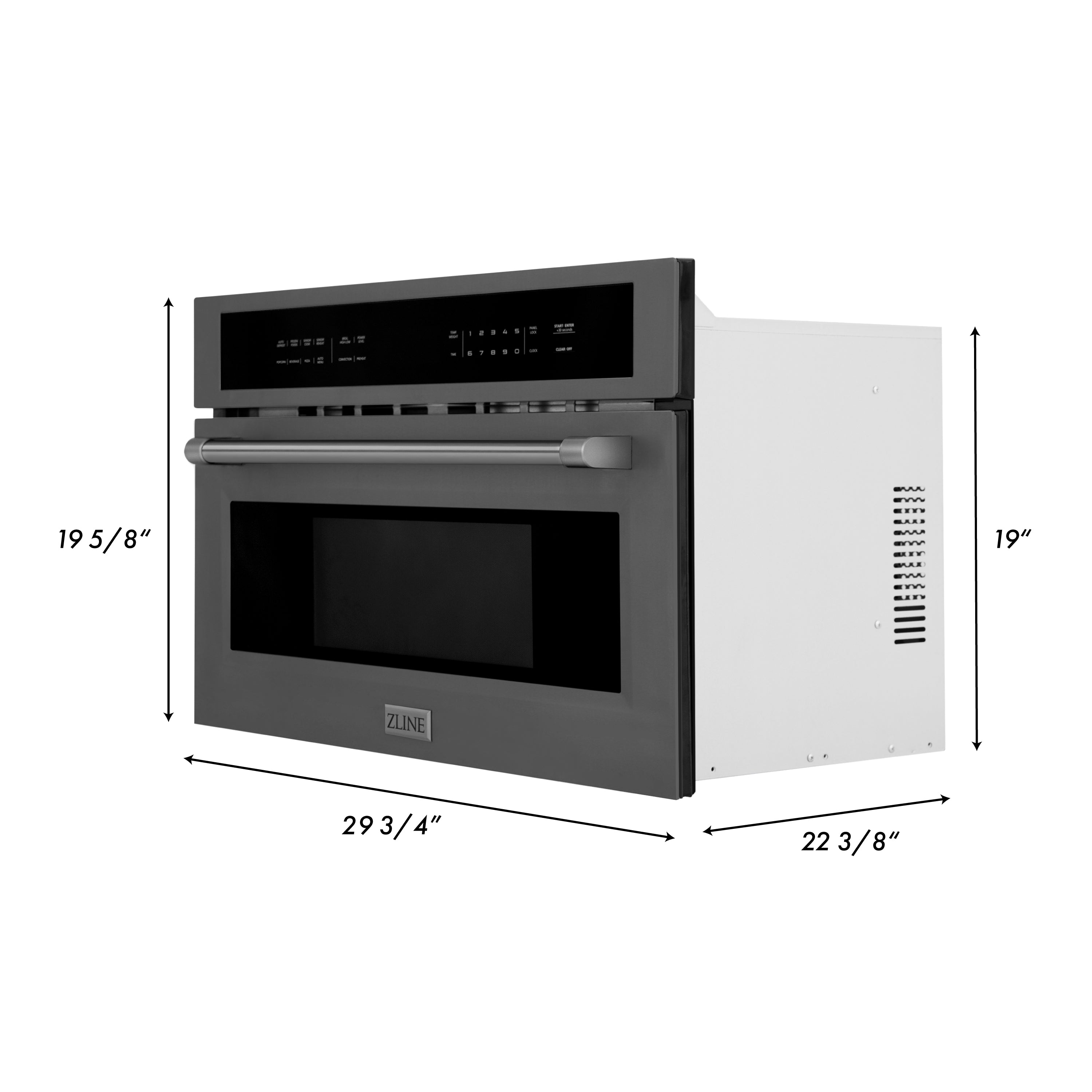 ZLINE 30 in. Microwave Oven in Black Stainless Steel with Traditional Handle (MWO-30-BS) - New Star Living
