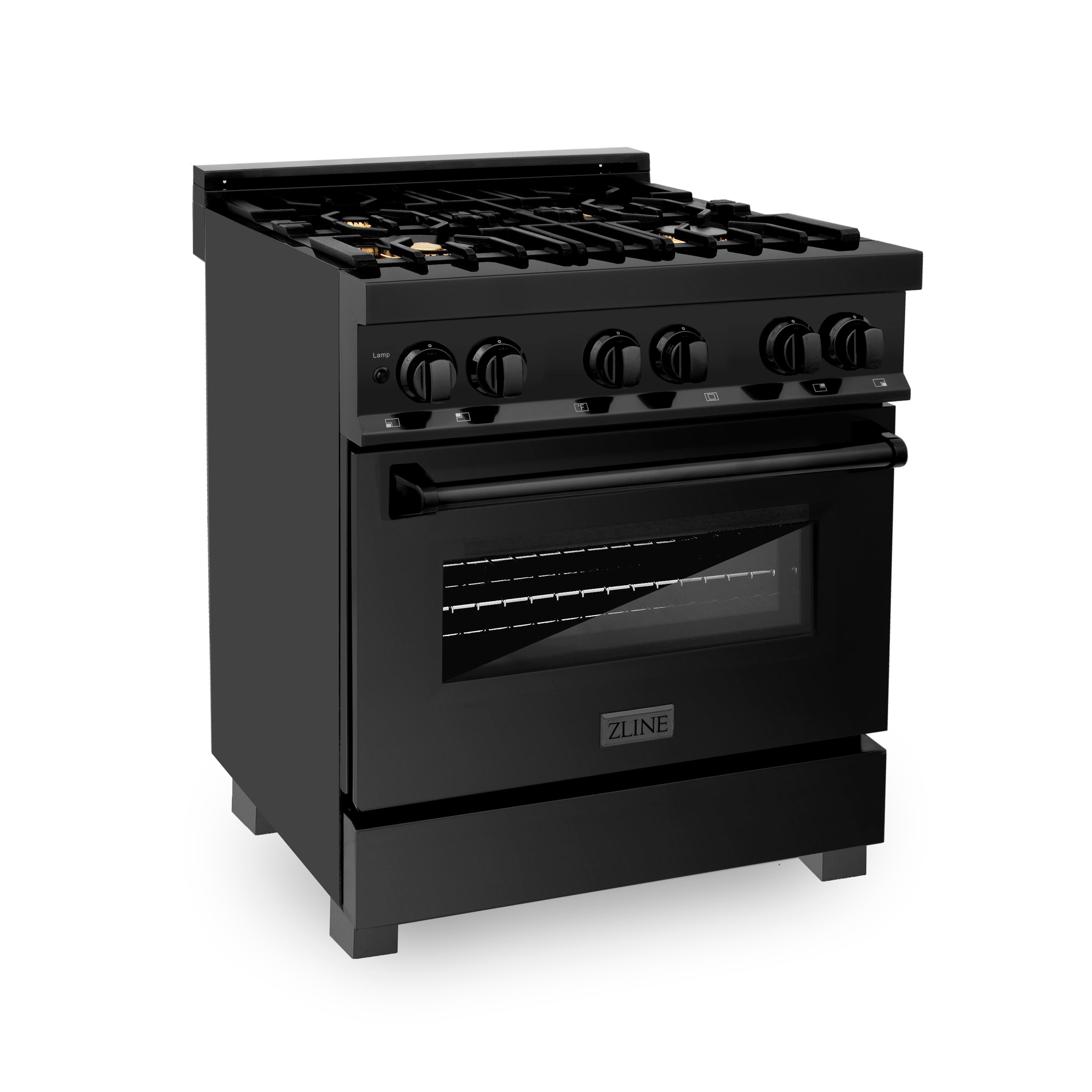 ZLINE 30 in. 4.0 cu. ft. Dual Fuel Range with Gas Stove and Electric Oven in Black Stainless Steel (RAB-BR-30) - New Star Living