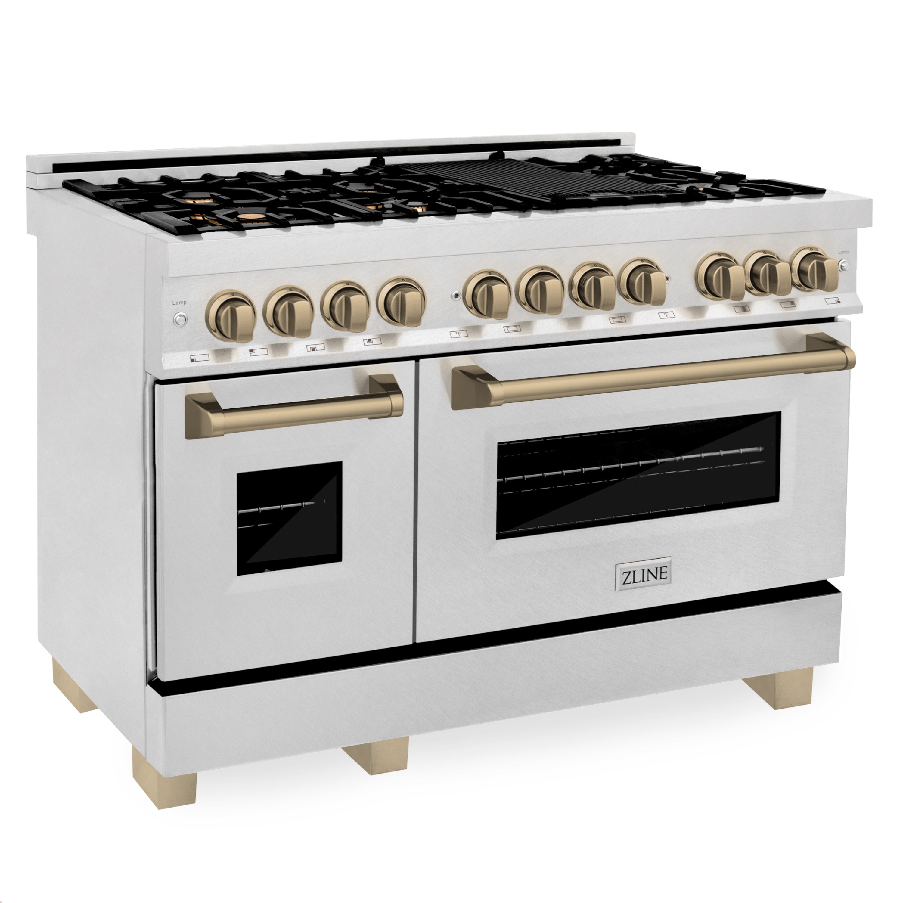 ZLINE Autograph Edition 48" 6.0 cu. ft. Dual Fuel Range with Gas Stove and Electric Oven in DuraSnow Stainless Steel (RASZ-SN-48) - New Star Living