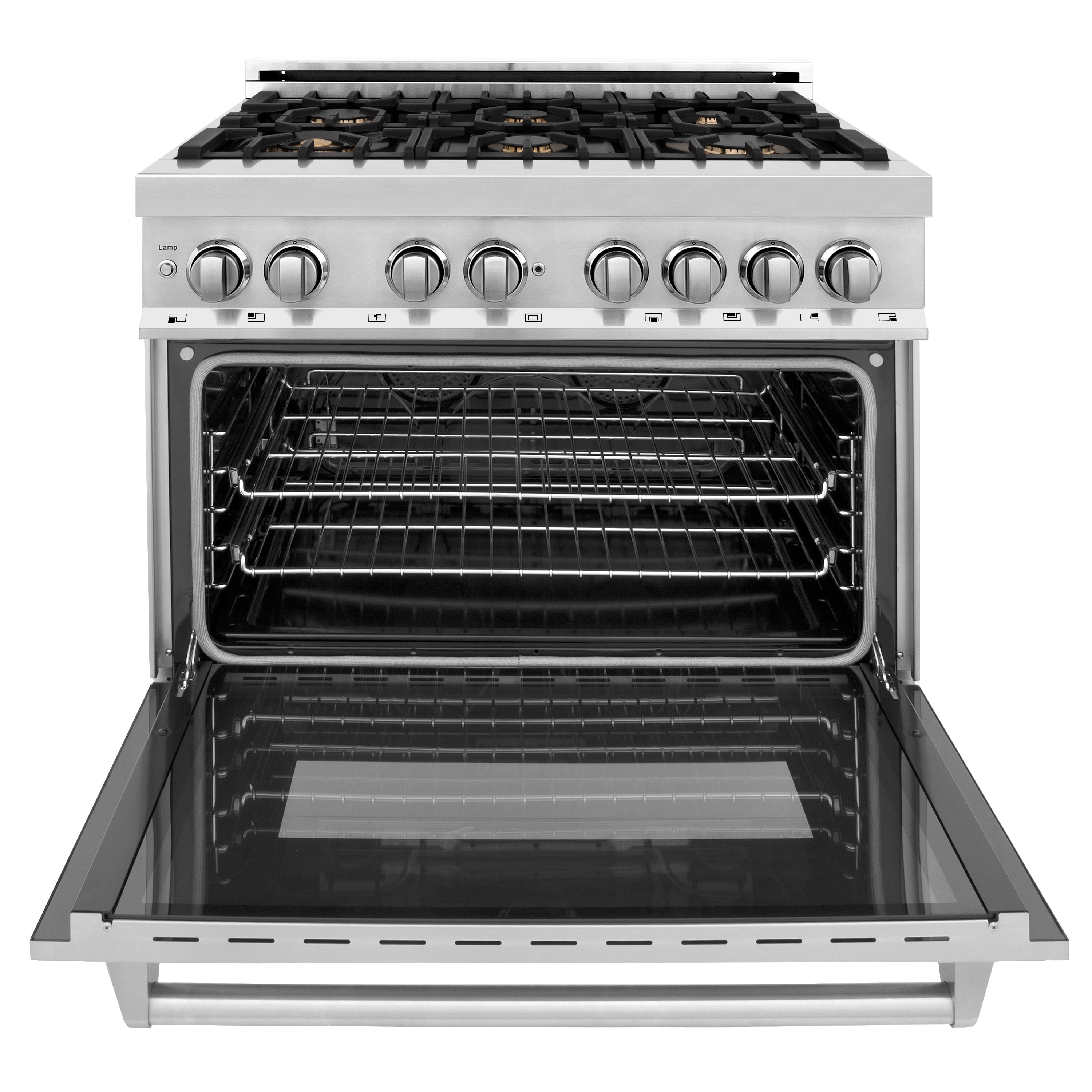ZLINE 36 in. Dual Fuel Range with Gas Stove and Electric Oven in Stainless Steel with Color Door Options (RA36) - New Star Living