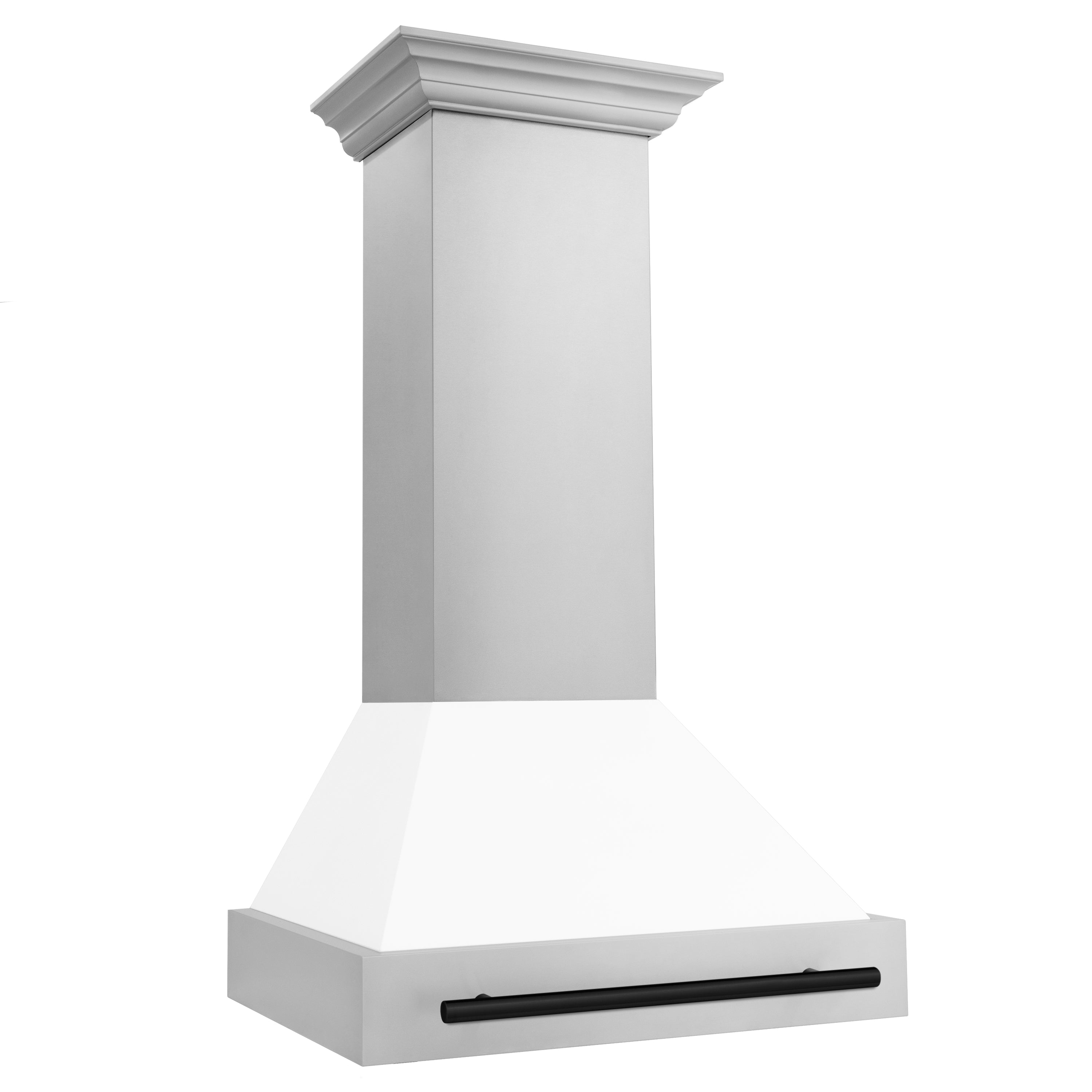 ZLINE 30 in. Autograph Edition Stainless Steel Range Hood with White Matte Shell and Accents (8654STZ-WM30) - New Star Living
