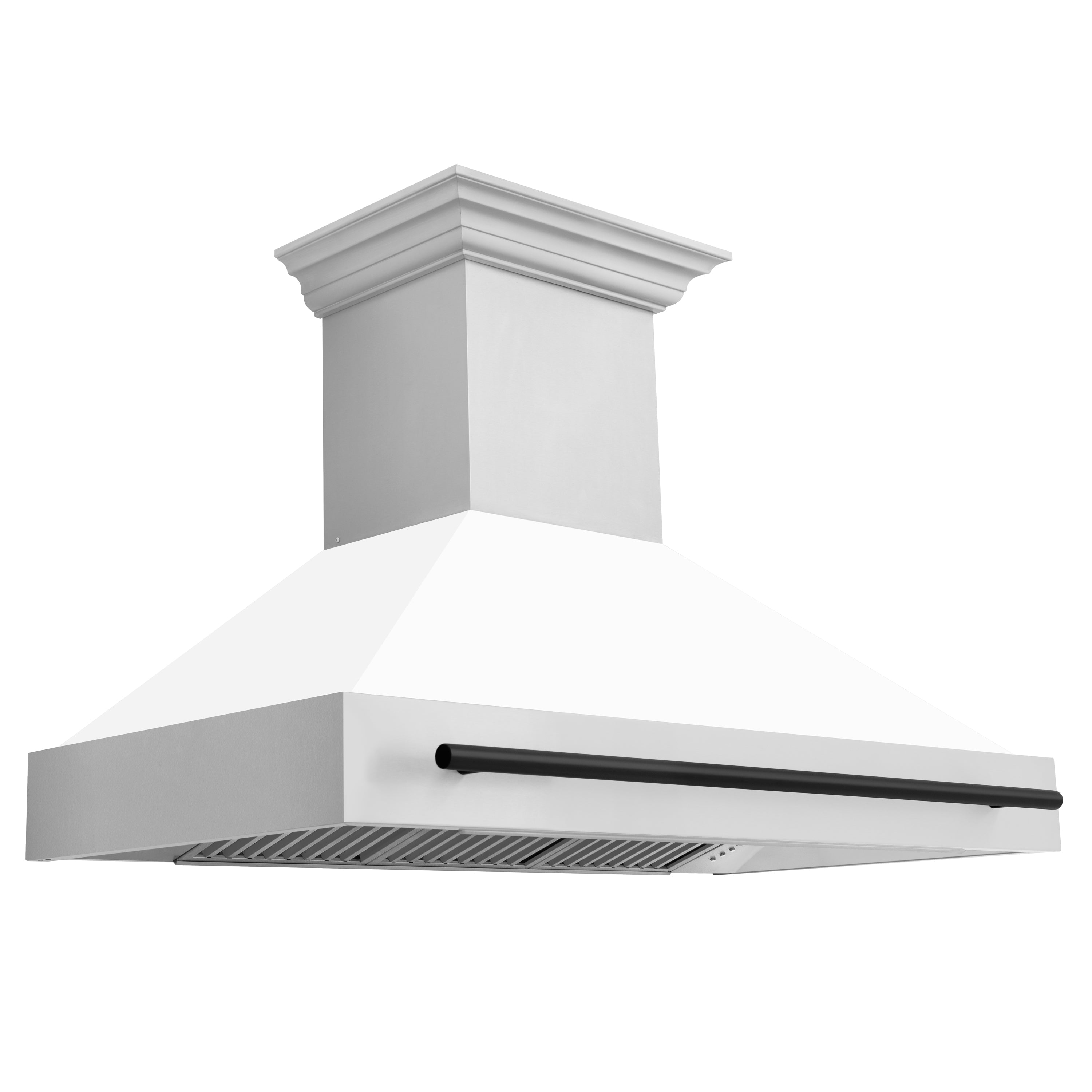 ZLINE 48 in. Autograph Edition Stainless Steel Range Hood with White Matte Shell and Handle (8654STZ-WM48) - New Star Living
