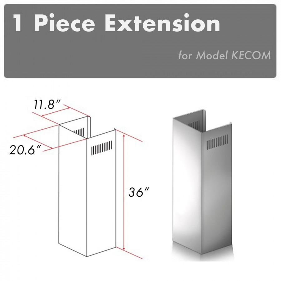 ZLINE 1-36 in. Chimney Extension for 9 ft. to 10 ft. Ceilings (1PCEXT-KECOM) - New Star Living