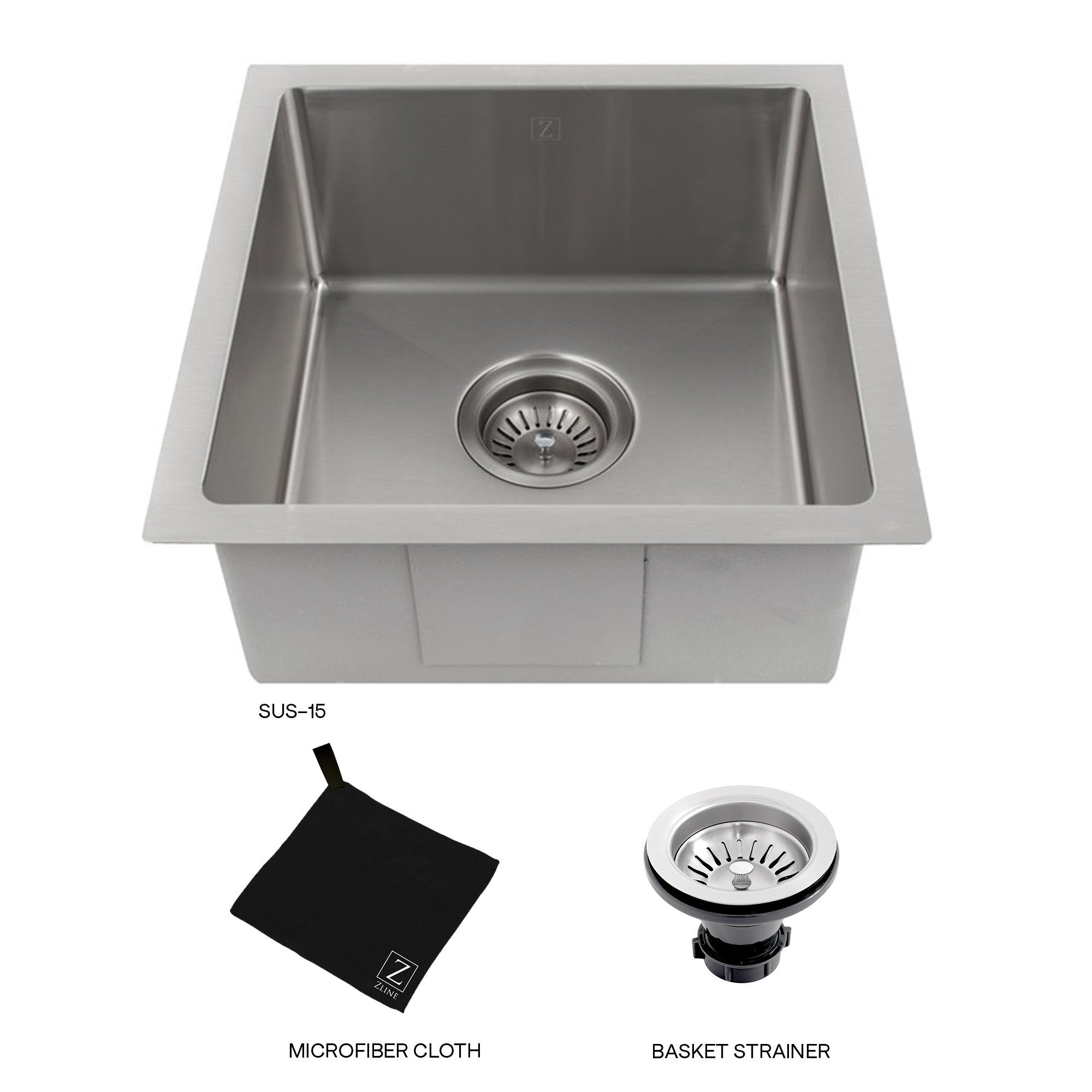 ZLINE 15 in. Boreal Undermount Single Bowl Bar Kitchen Sink (SUS-15) - New Star Living