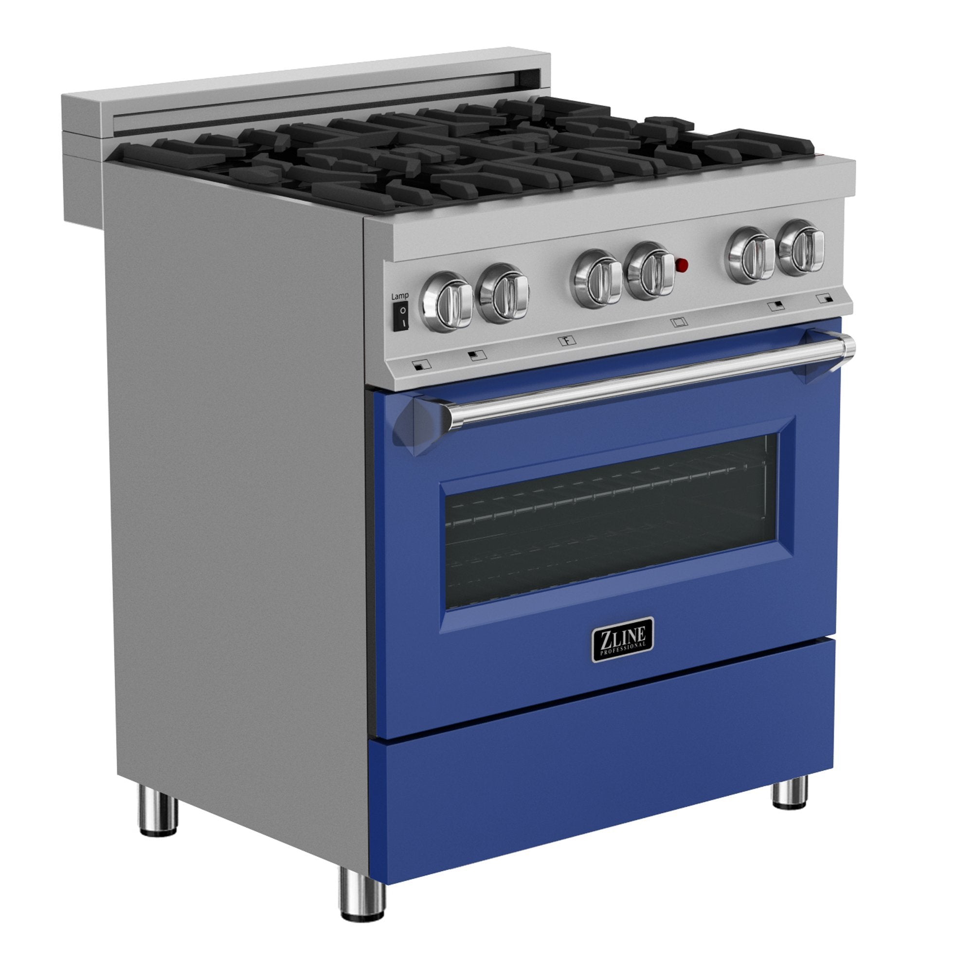 ZLINE 30" Professional Dual Fuel Range in DuraSnow Stainless Steel with Color Door Finishes - Ranges - ZLINE Kitchen and Bath -