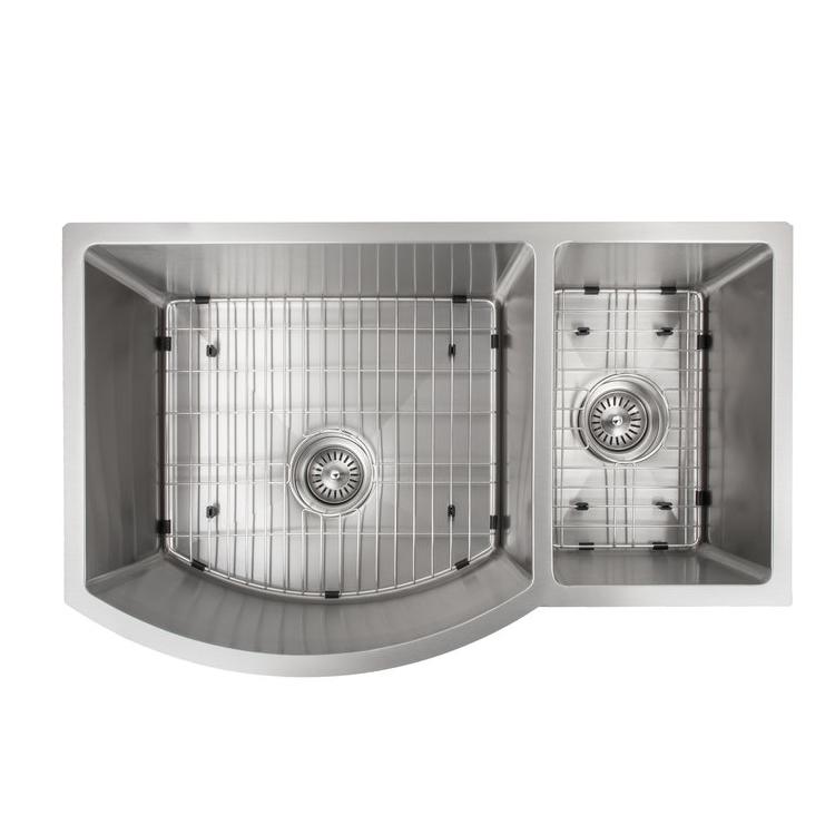 ZLINE 33 in. Aspen Undermount Double Bowl Kitchen Sink with Bottom Grid (SC30D) - New Star Living