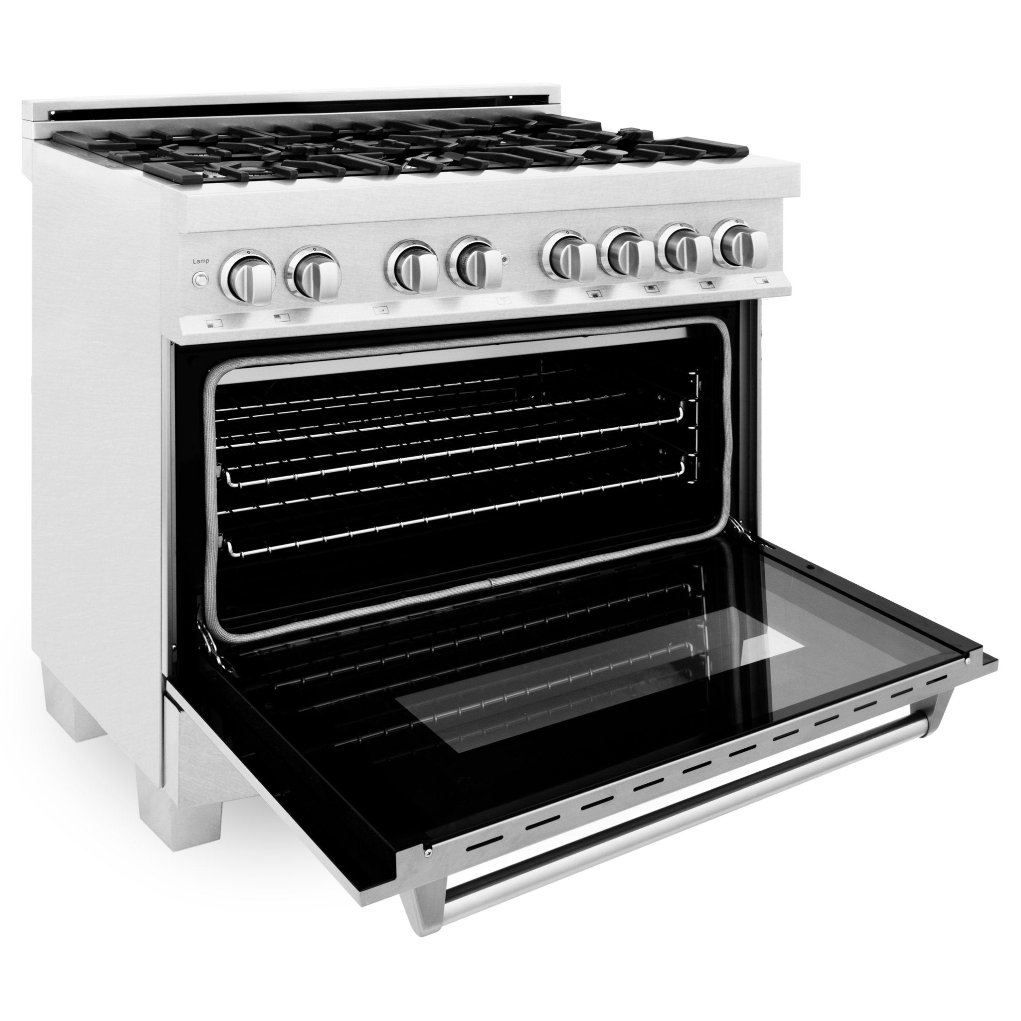ZLINE 36 in. Professional Dual Fuel Range in DuraSnow Stainless Steel with Color Door Finishes (RAS-SN-36) - New Star Living