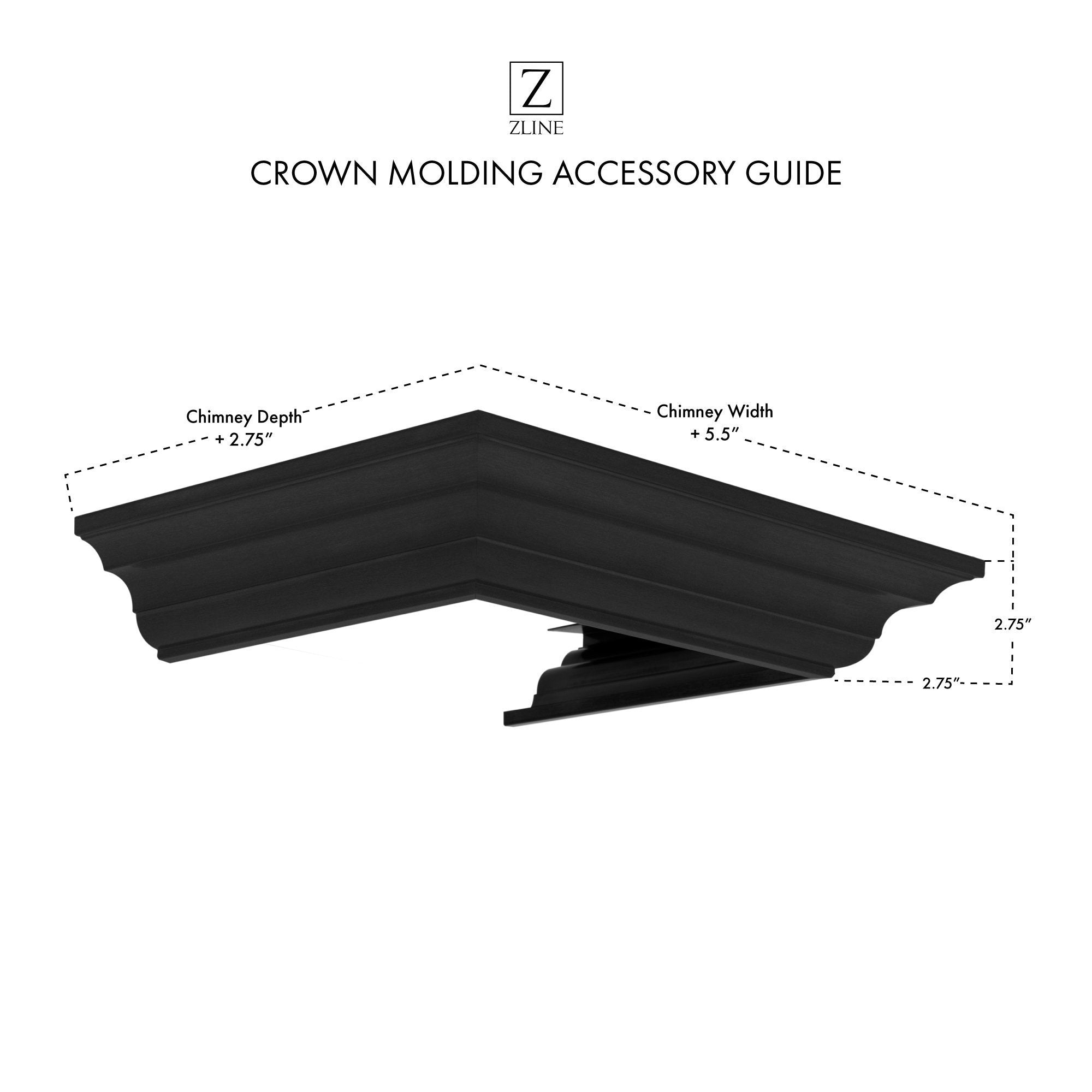 ZLINE Crown Molding Profile 6 for Wall Mount Range Hood (CM6-BSKEN) - New Star Living