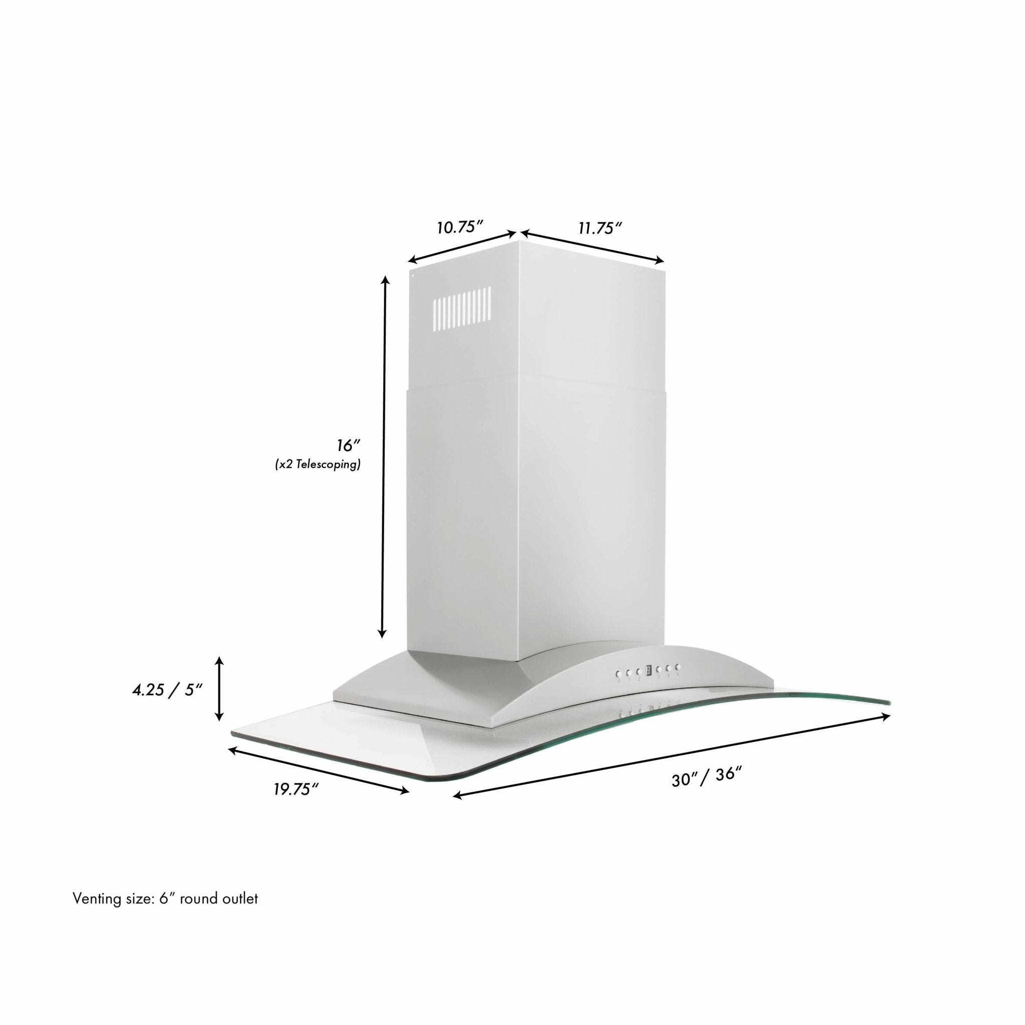 ZLINE Convertible Vent Wall Mount Range Hood in Stainless Steel & Glass (KN) - New Star Living